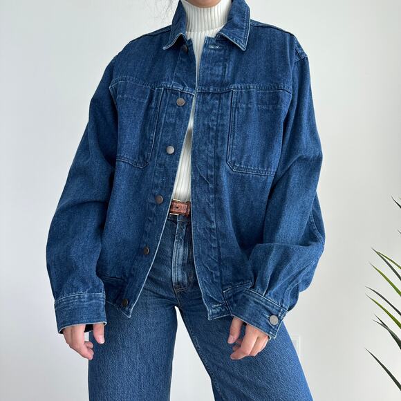 Vintage denim oversized trucker jacket - Picture 4 of 9